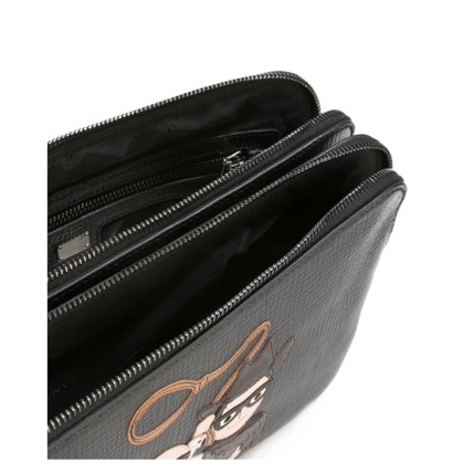 16-17AW 【(D&G)ドルチェ&ガッバーナ スーパーコピー】Dolce & Gabbana パッチ ジップ クラッチ BM1253AC73680999