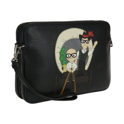 16-17AW 【(D&G)ドルチェ&ガッバーナ スーパーコピー】Dolce & Gabbana パッチ ジップ クラッチ BM1253AC73980999
