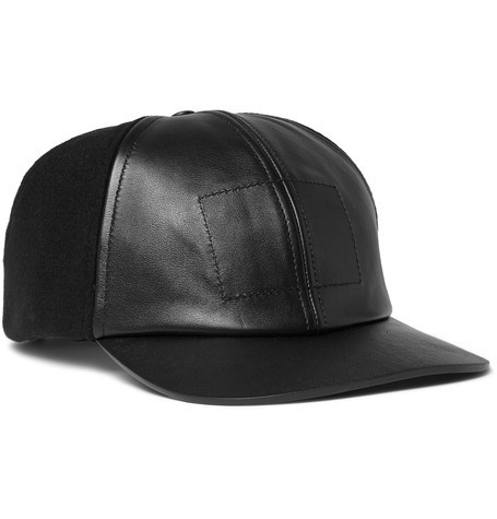 関税送料込★BALENCIAGA★バレンシアガ スーパーコピー フェルト＆レザーキャップ　黒