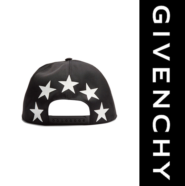 GIVENCHY(ジバンシィスーパーコピー) Star print canvas cap ロゴスター帽子黒