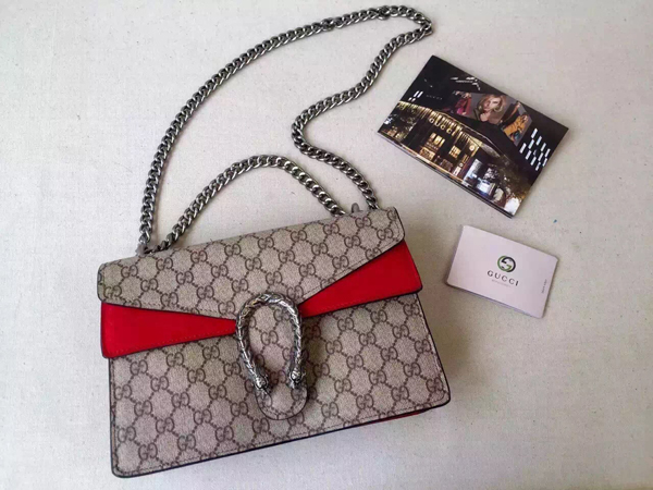 GUCCI(グッチコピー) 2015-16秋冬新作☆SALE セレブ愛用 GUCCI DIONYSUSショルダーバッグ Red
