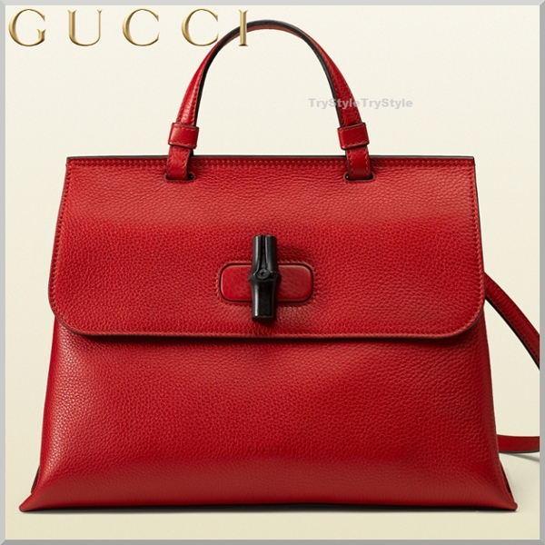 2016AW★GUCCI グッチコピー バンブーデイリー 2WAY レザー バッグ 392013 A7M0N 6523