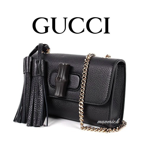 2016新作 GUCCI ☆グッチコピー Miss bamboo leather shoulder bag☆