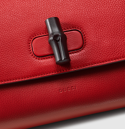 2016新作★【GUCCI】グッチコピー bamboo daily leather clutch red 387220 A7M0N 6523