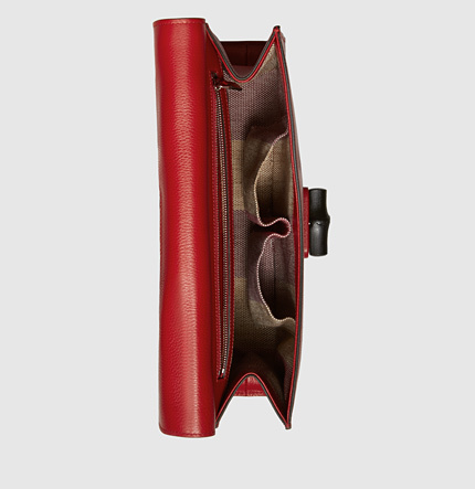 2016新作★【GUCCI】グッチコピー bamboo daily leather clutch red 387220 A7M0N 6523