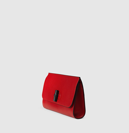 2016新作★【GUCCI】グッチコピー bamboo daily leather clutch red 387220 A7M0N 6523