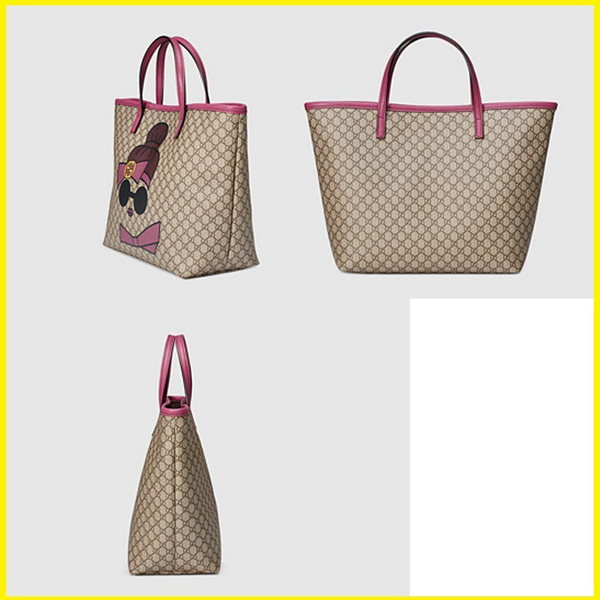 2016新作グッチコピー GUCCIグッチドール★ピンク★キャンバストートバッグ
