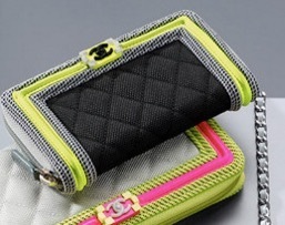  16SS/CHANELシャネルスーパーコピー/CC付メッシュジップウォレット S/ブラック A80566 Y25410 C8806