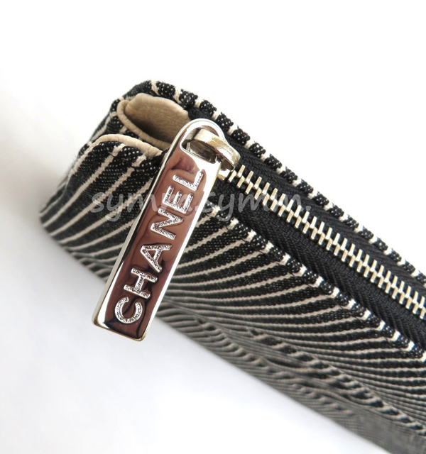 2015SS★Chanel★シャネルバッグスーパーコピーストライプ★デニムクラッチS★zip C48699