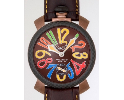 ガガ･ミラノ マニュアル 48mm 手巻き 5016.5 ダークブラウン皮