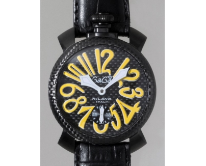 ガガ･ミラノ マニュアル 48mm 手巻き 5016.2 ブラック皮（ブラックステッチ）