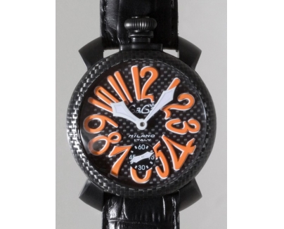 ガガ･ミラノ マニュアル 48mm 手巻き 5016.1 ブラック皮（ブラックステッチ）