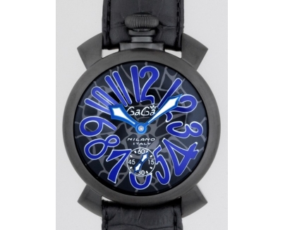 ガガ･ミラノ マニュアル 48mm 手巻き 5012 MOSAICO 2 ブラック皮（ブラックステッチ）