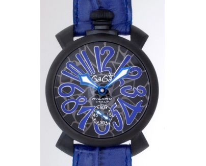 ガガ･ミラノ マニュアル 48mm 手巻き 5012 MOSAICO 2 ブルー皮