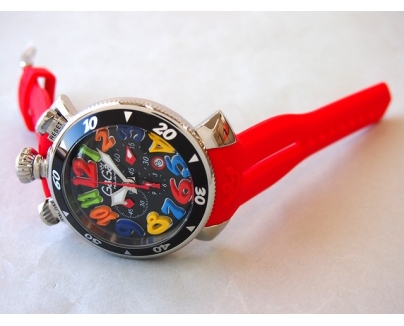 ガガ･ミラノ クロノ 48mm クォーツ 6050.2 レッドラバー