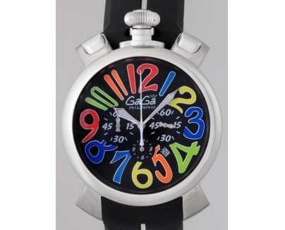 ガガ･ミラノ マニュアルクロノ 48mm クォーツ 5050.4 レッドラバー