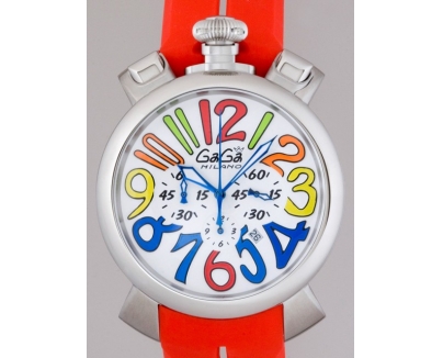 ガガ･ミラノ マニュアルクロノ 48mm クォーツ 5050.2 ブラックラバー