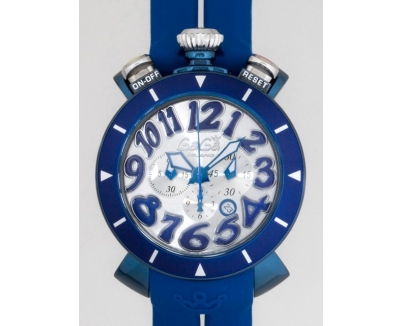 ガガ･ミラノ クロノ 48mm クォーツ 6054.1 ブラックラバー
