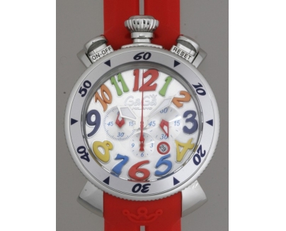 ガガ･ミラノ クロノ 48mm クォーツ 6050.1 オレンジラバー