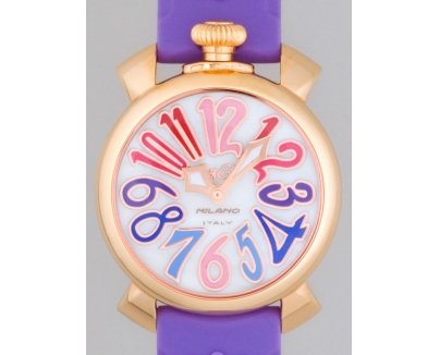 ガガ･ミラノ マニュアル 40mm クォーツ 5021.1 パープルラバー