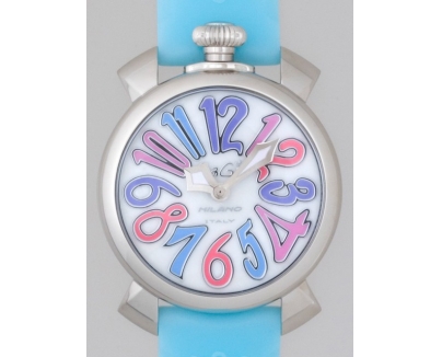 ガガ･ミラノ マニュアル 40mm クォーツ 5020.7 ライトブルーラバー