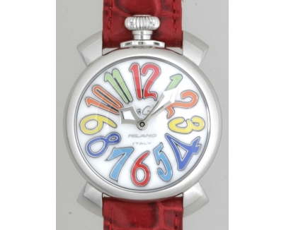 ガガ･ミラノ マニュアル 40mm クォーツ 5020.1 レッド皮