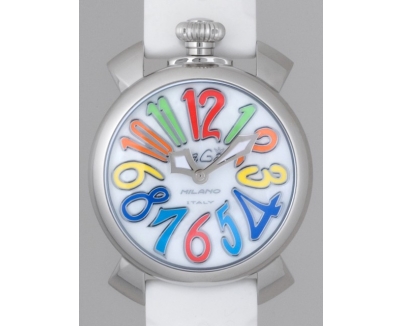 ガガ･ミラノ マニュアル 40mm クォーツ 5020.1 ホワイトラバー