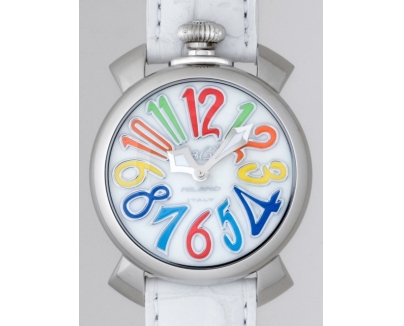 ガガ･ミラノ マニュアル 40mm クォーツ 5020.1 ホワイト皮