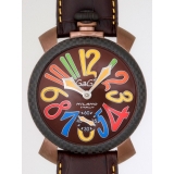 ガガ･ミラノ マニュアル 48mm 手巻き 5016.5 ダークブラウン皮