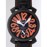 ガガ･ミラノ マニュアル 48mm 手巻き 5016.1 ブラック皮（オレンジス...