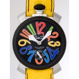 ガガ･ミラノ マニュアル 48mm 手巻き 5015 イエロー皮