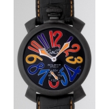 ガガ･ミラノ マニュアル 48mm 手巻き 5012.3 ブラック皮（オレンジステッチ）