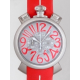 ガガ･ミラノ マニュアルクロノ 48mm クォーツ 5050.5 ブラックラバ