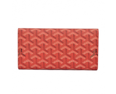 GOYARD ゴヤール 長財布 三つ折り ホック レッド GOYWA-08