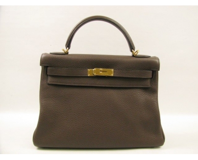 エルメス ケリー32-トリヨンクレマンス-カフェ（ゴールド金具）he1258