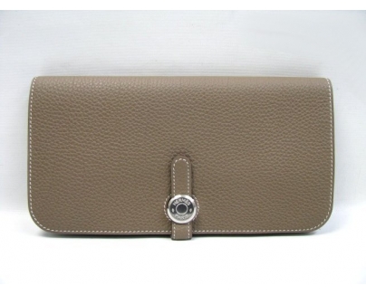 エルメス ニュードゴン 長財布 トゴ/エトゥープ（金具：シルバー）HERMES08