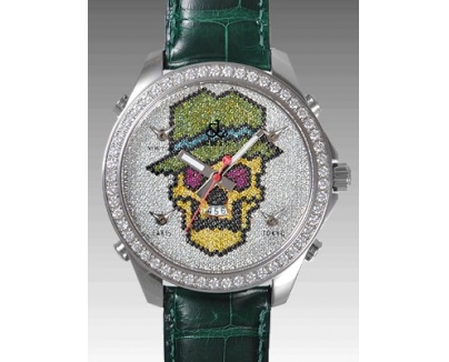 ジェイコブ JC-SKULL 4DC ステンレス ダイヤモンド 
