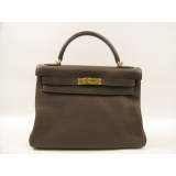 エルメス ケリー32-トリヨンクレマンス-カフェ（ゴールド金具）he1258