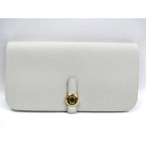 エルメス ニュードゴン 長財布 トゴ/グレーパール（金具：ゴールド）HERMES...