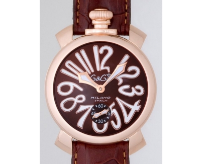 ガガ･ミラノ マニュアル48mm 手巻き 5011.1 チョコブラウン皮 チョコブラウン