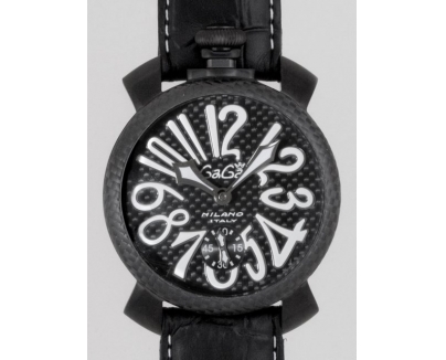 ガガ･ミラノ マニュアル48mm 手巻き 500本限定 5016.6 ブラック皮 ブラックカーボン
