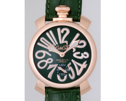 ガガ･ミラノ マニュアル48mm 手巻き 5011.4 グリーン皮 グリーン