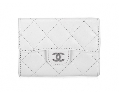 CHANEL シャネル ホワイト ラムスキン マトラッセ 財布 31504
