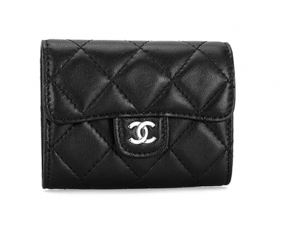 CHANEL シャネル ブラック ラムスキン マトラッセ 財布 31504