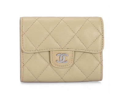 CHANEL シャネル あんずいろ ラムスキン マトラッセ 財布31504