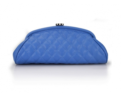 CHANEL シャネル キルティングクラッチバッグ 35488 PMサイズ ブルー