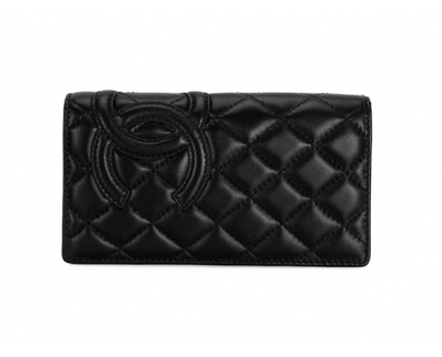 CHANEL シャネル ラムスキン ブラック マトラッセ 長財布 A1281