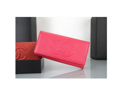 CHANEL シャネル フューシャピンク　カーフスキン 長財布 A1309