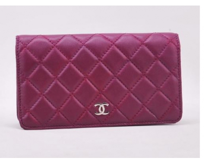 シャネル CHANEL カーフスキンマトラッセ二つ折り長財布 バーブル A31509