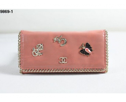 シャネルスーパーコピー CHANEL スタッズ付き財布 ピンク 9869-1